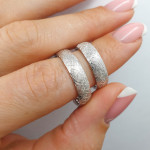 White Gold Matte Wedding Rings (vz157) 2